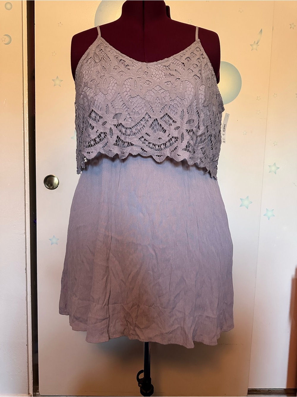 No Boundaries Lilac Tank Top with Crochet Detail